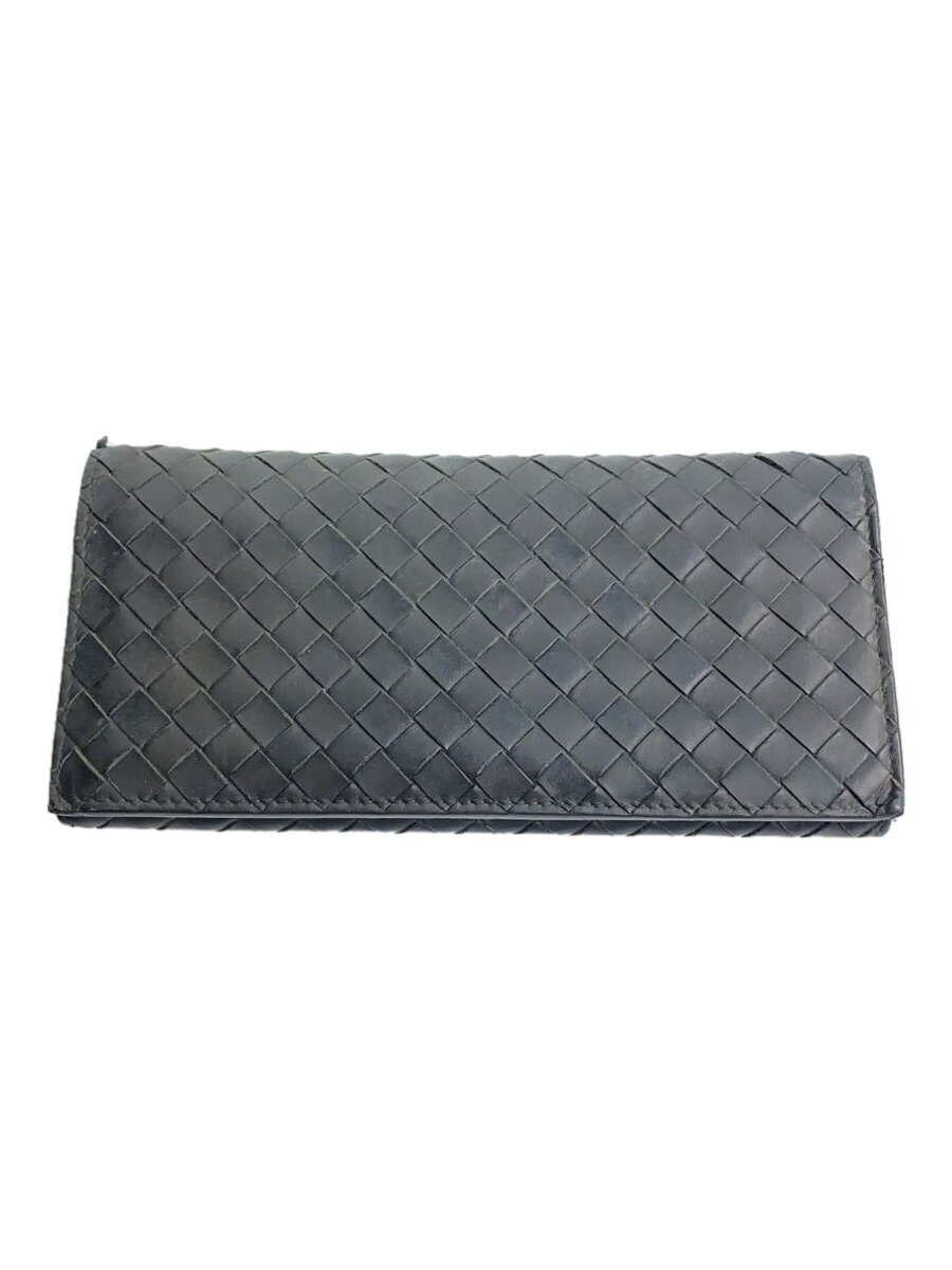 【中古】BOTTEGA VENETA◆長財布/レザー/BLK/メンズ/V4651【服飾雑貨他】