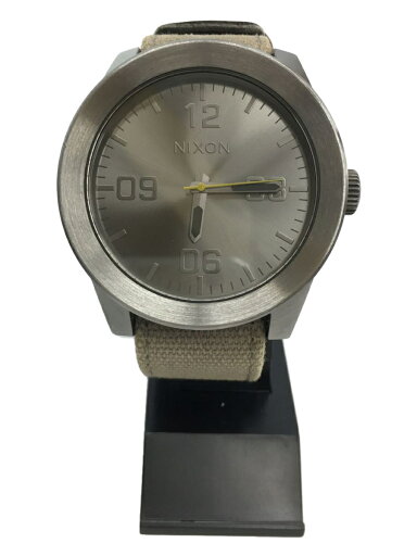 【中古】NIXON◆ニクソン/クォーツ腕時計/アナログ/ラバー/SLV/GRN/THE CORPORAL【服飾雑貨他】 【中古】NIXON◆ニクソン/クォーツ腕時計/アナログ/ラバー/SLV/GRN/THE CORPORAL【服飾雑貨他】