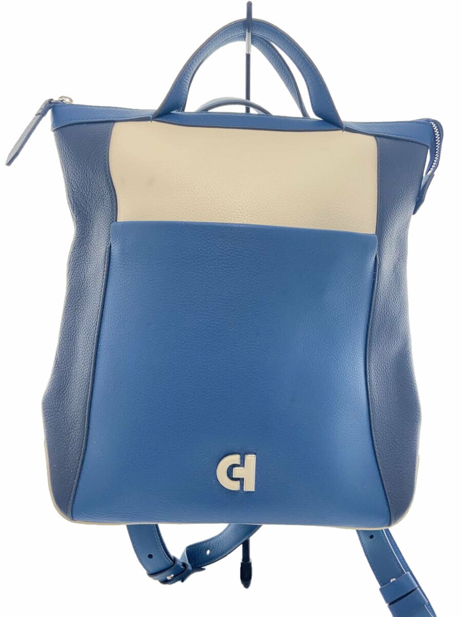 【中古】COLE HAAN◆COLE HAAN コールハーン/リュック/レザー/BLU//【バッグ】