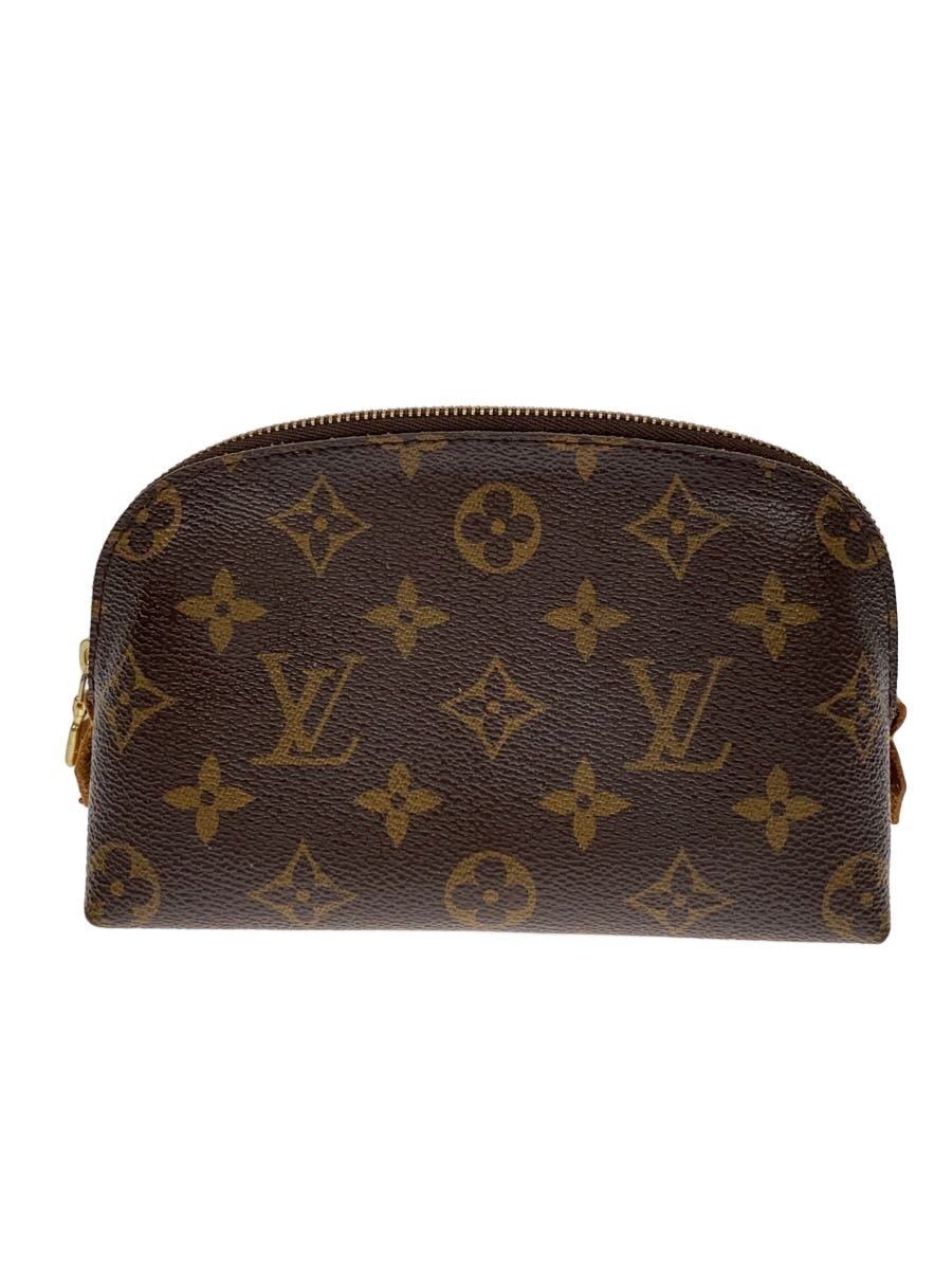 【中古】LOUIS VUITTON◆ポシェット・コスメティックPM_モノグラム・キャンバス/PVC/BRW【バッグ】
