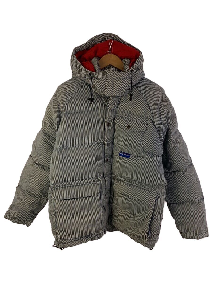 【中古】Penfield◆ダウンジャケット/M/コットン/BLU/ストライプ【メンズウェア】
