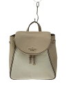 【中古】kate spade new york◆リュック/レザー/BEG【バッグ】
