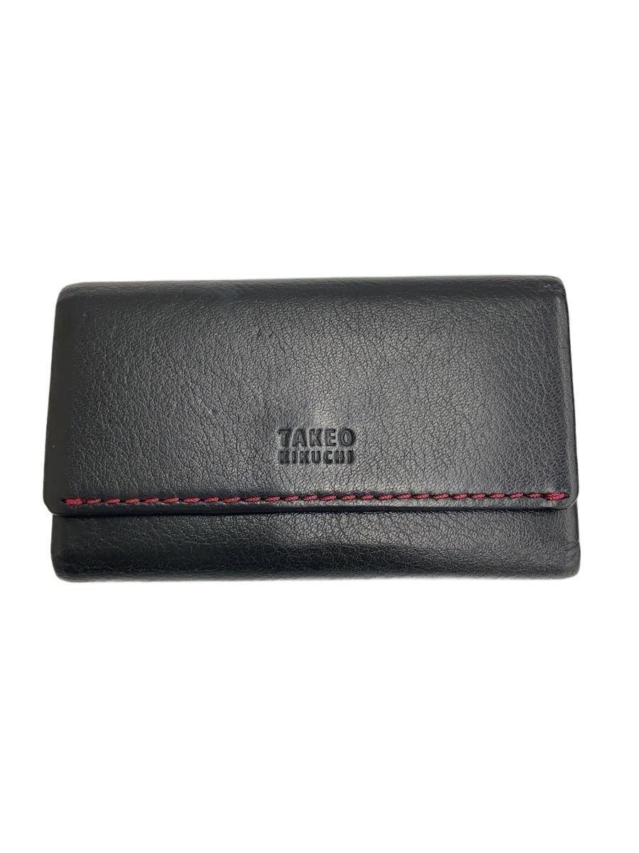 【中古】TAKEO KIKUCHI◆キーケース/レザー/BLK/メンズ/9060118【服飾雑貨他】