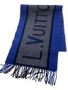 【中古】LOUIS VUITTON◆マフラー/ウール/BLU/メンズ/エシャルプアーカイブ【服飾雑貨他】