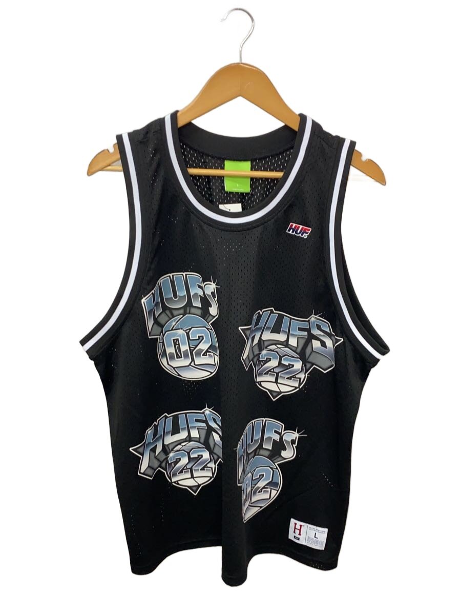 【中古】HUF◆タンクトップ/L/ポリエステル/BLK/KN00354//【メンズウェア】
