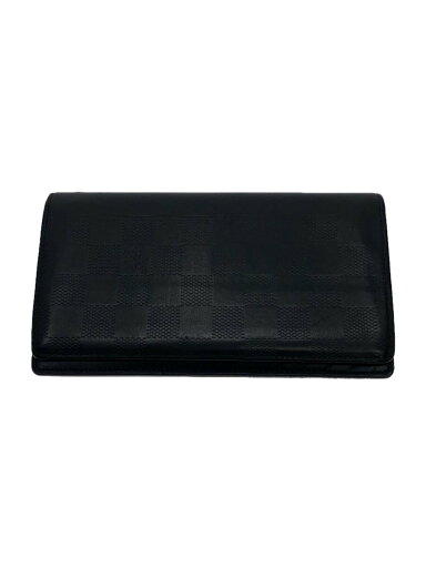 【中古】LOUIS VUITTON◆ポルト・フォイユ・ブラザ_ダミエ・アンフィニ_BLK/レザー/BLK/メンズ【服飾雑貨他】 【中古】LOUIS VUITTON◆ポルト・フォイユ・ブラザ_ダミエ・アンフィニ_BLK/レザー/BLK/メンズ【服飾雑貨他】