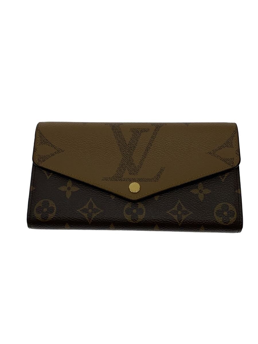 【中古】LOUIS VUITTON◆ポルト・フォイユ・サラ_モノグラム・ジャイアント・リバース/--/BRW/メンズ【服飾雑貨他】