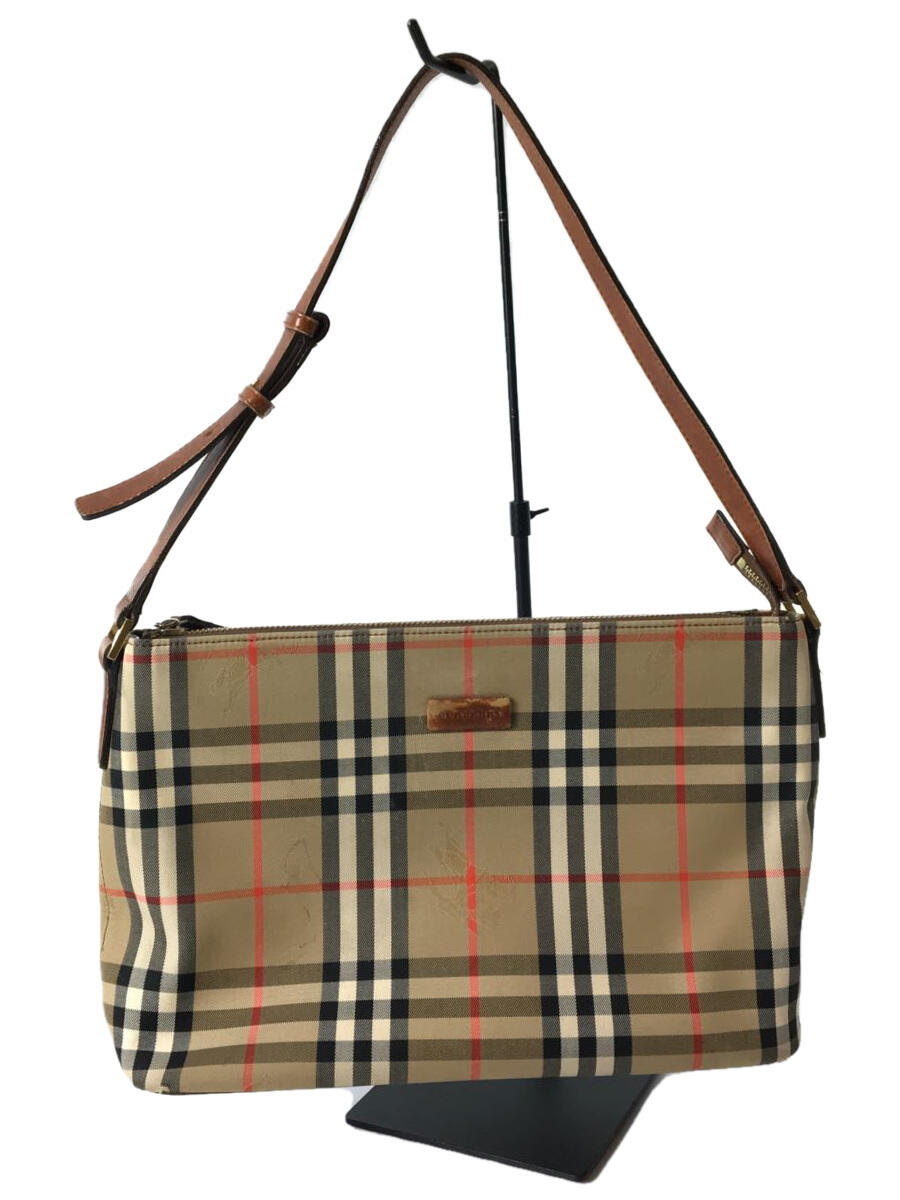 【中古】BURBERRY◆ハンドバッグ/--/BEG/チェック【バッグ】