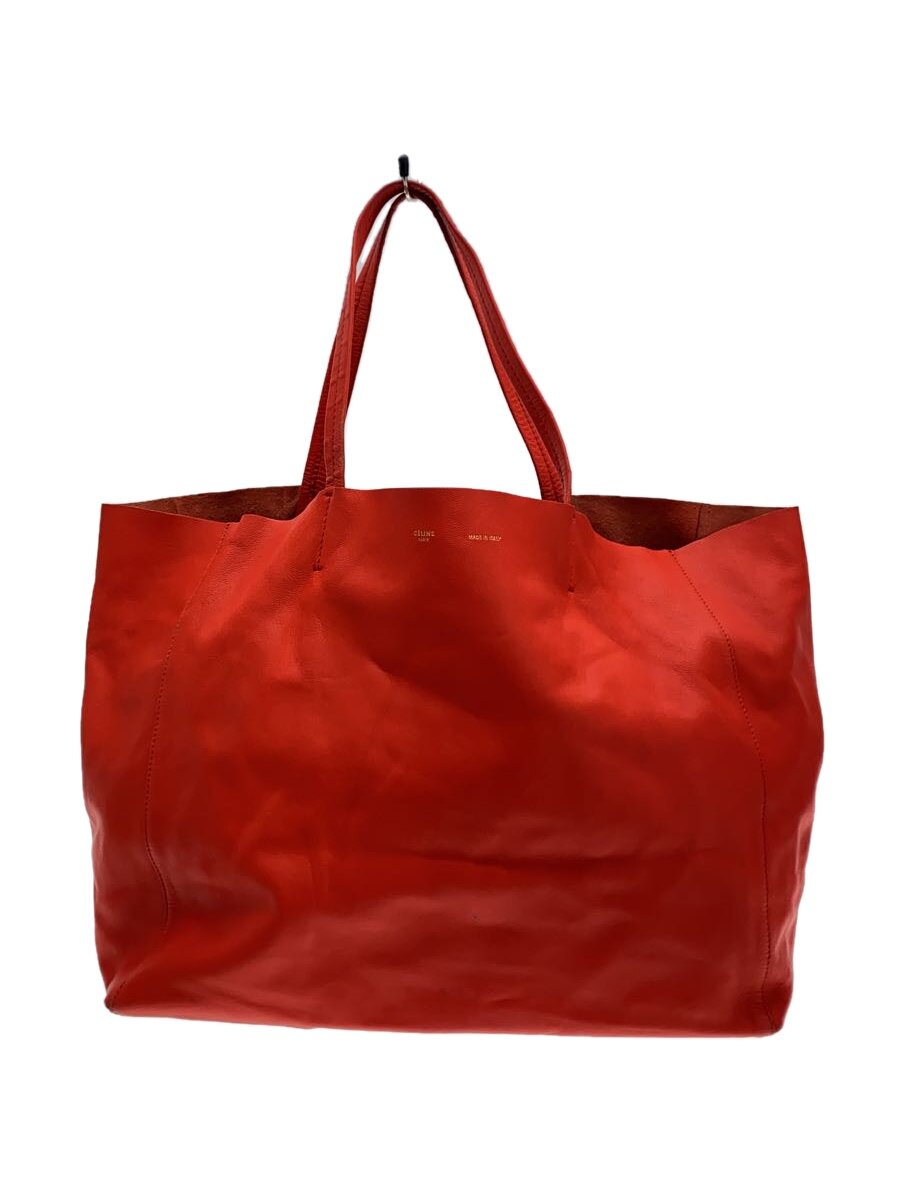 【中古】CELINE◆トートバッグ/レザー/RED【バッグ】