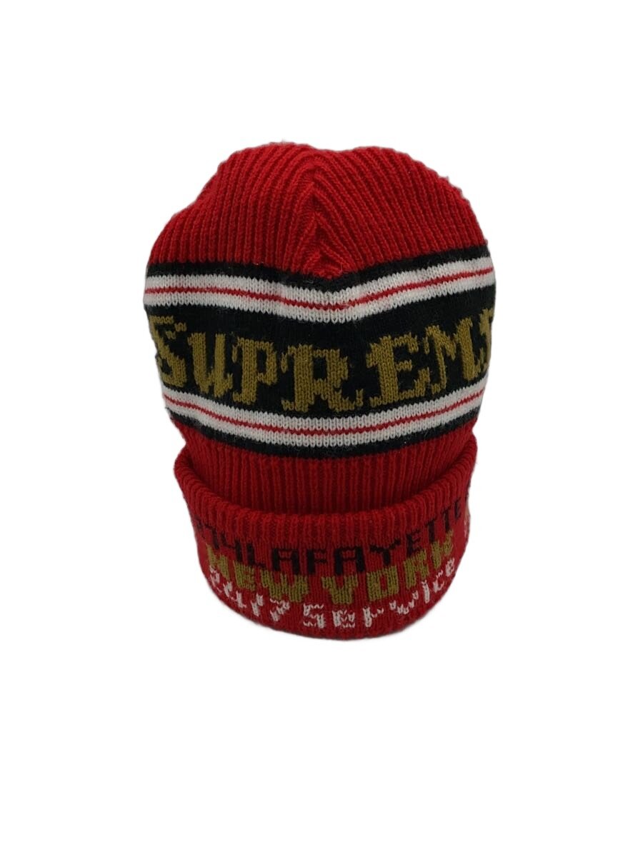 【中古】Supreme◆ニットキャップ/--/RED/メンズ【服飾雑貨他】