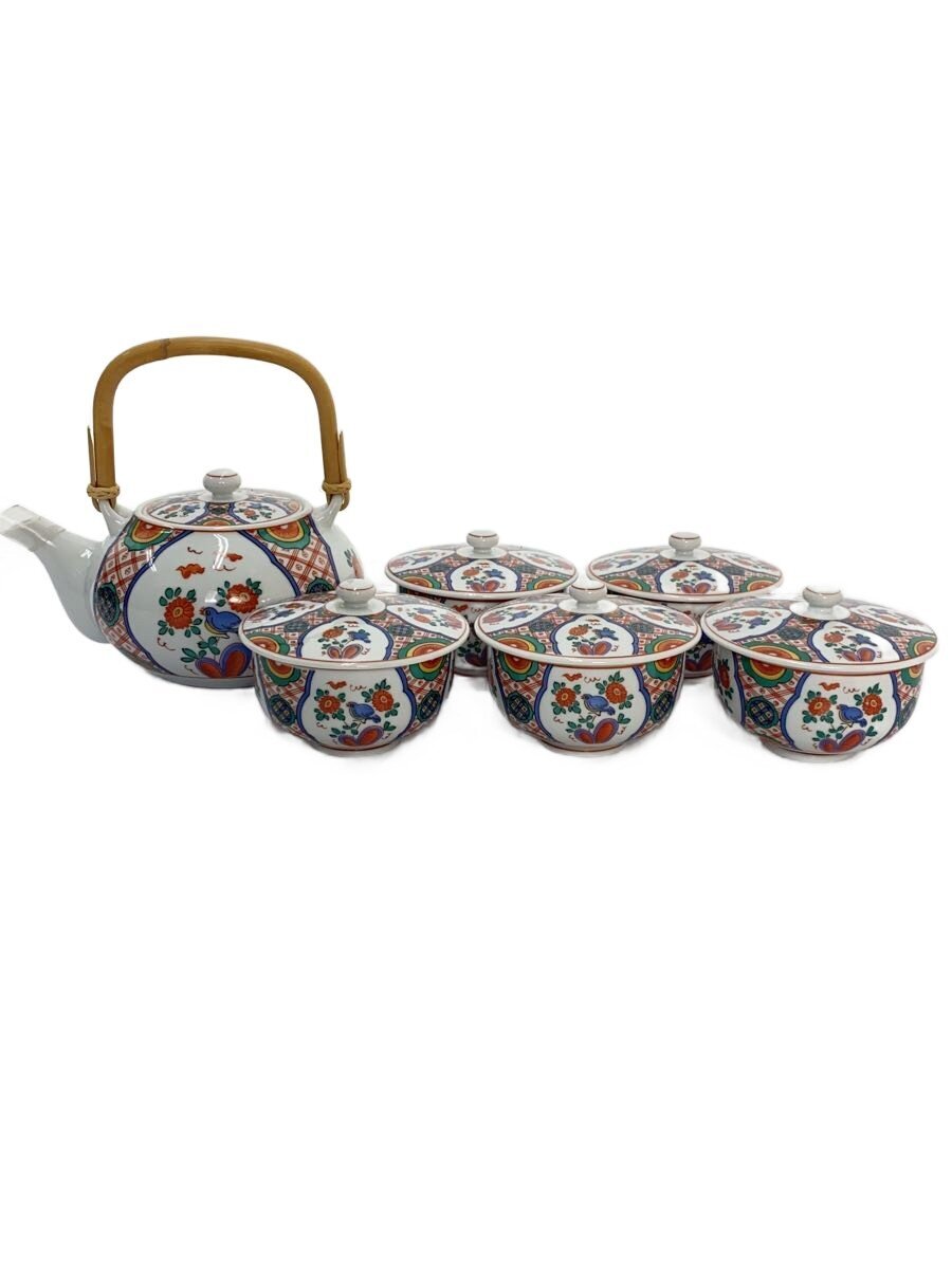 【中古】彌乃為/茶器揃/急須/蓋付湯呑/6点セット/WHT/有田焼【キッチン用品】