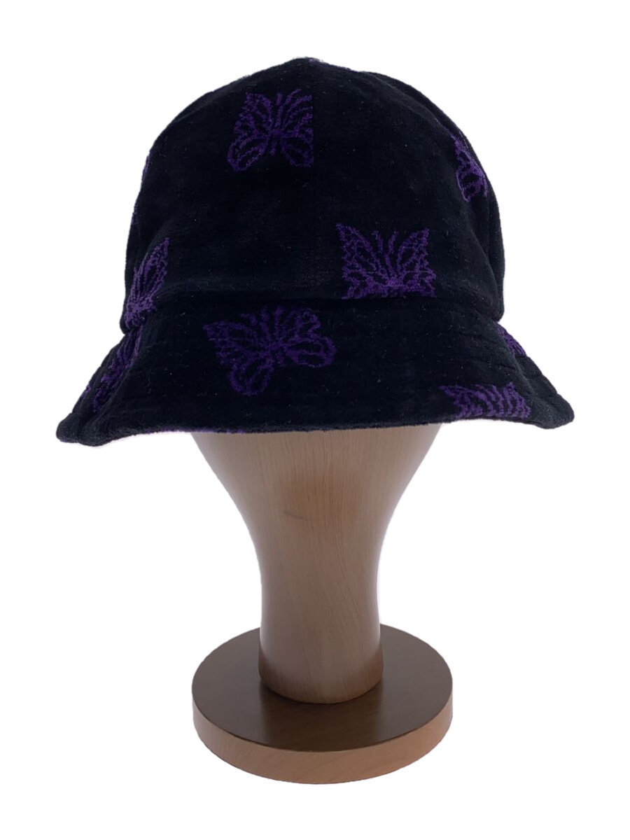 【中古】Needles◆Bermuda Hat/パピヨン柄/ベロアハ/ハット/M/コットン/ブラック/総柄/メンズ/LQ037【服飾雑貨他】