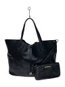 【中古】TIFFANY&Co.◆トートバッグ/レザー/BLK/リバーシブル/裏側スウェード/ポーチ付き【バッグ】