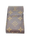 【中古】LOUIS VUITTON◆エテュイ・シガレット_モノグラム・キャンバス_BRW/PVC/BRW/メンズ/M63024【服飾雑貨他】