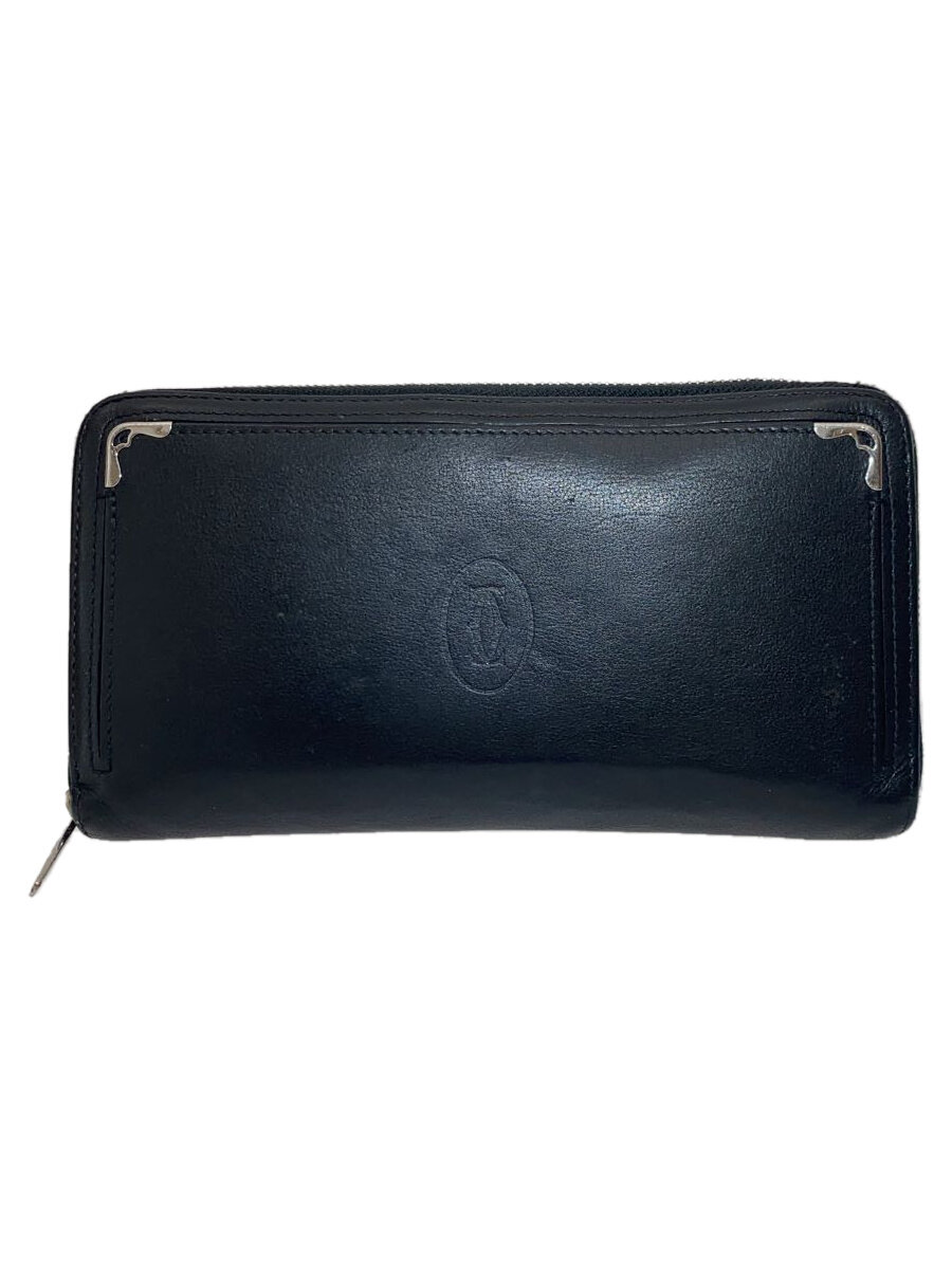 【中古】Cartier◆長財布/レザー/BLK/無地/メンズ【服飾雑貨他】