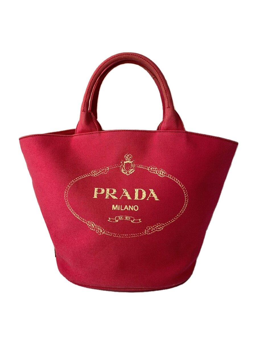 【中古】PRADA◆2WAY/カナパファブリック/トートバッグ/キャンバス/PNK/1BG186【バッグ】