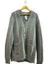 【中古】YSTRDY’S TMRRW◆MOHAIR STRIPE CARDIGAN/カーディガン(厚手)/S/モヘア/GRY/YT-K0702【メンズウェア】