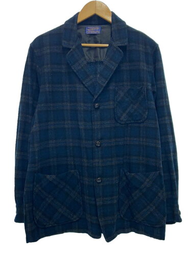 【中古】PENDLETON◆50s/ウールテーラードジャケット/M/ウール/NVY/チェック【メンズウェア】 【中古】PENDLETON◆50s/ウールテーラードジャケット/M/ウール/NVY/チェック【メンズウェア】
