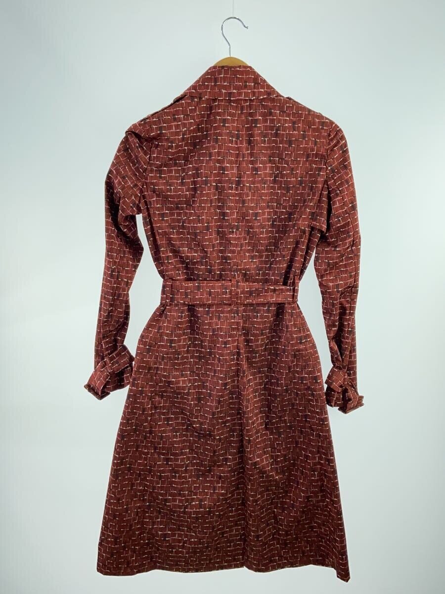 【中古】BOTTEGA VENETA◆タイル柄トレンチコート/38/ポリエステル/BRW/総柄/448340【レディースウェア】