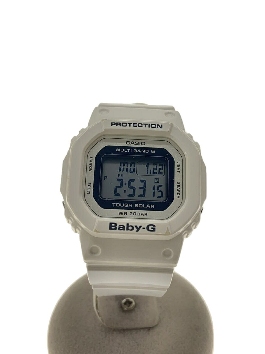 【中古】CASIO◆ソーラー腕時計 Baby-G/デジタル/GRY/WHT【服飾雑貨他】