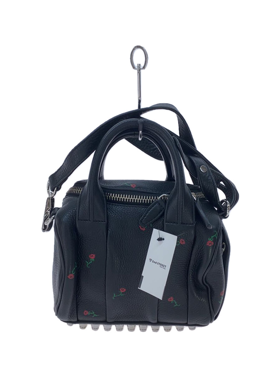 【中古】Alexander Wang◆ROSE MINI EMBOSSED/底スタッズ/花柄ショルダーバッグ/レザー/BLK/総柄//【バッグ】