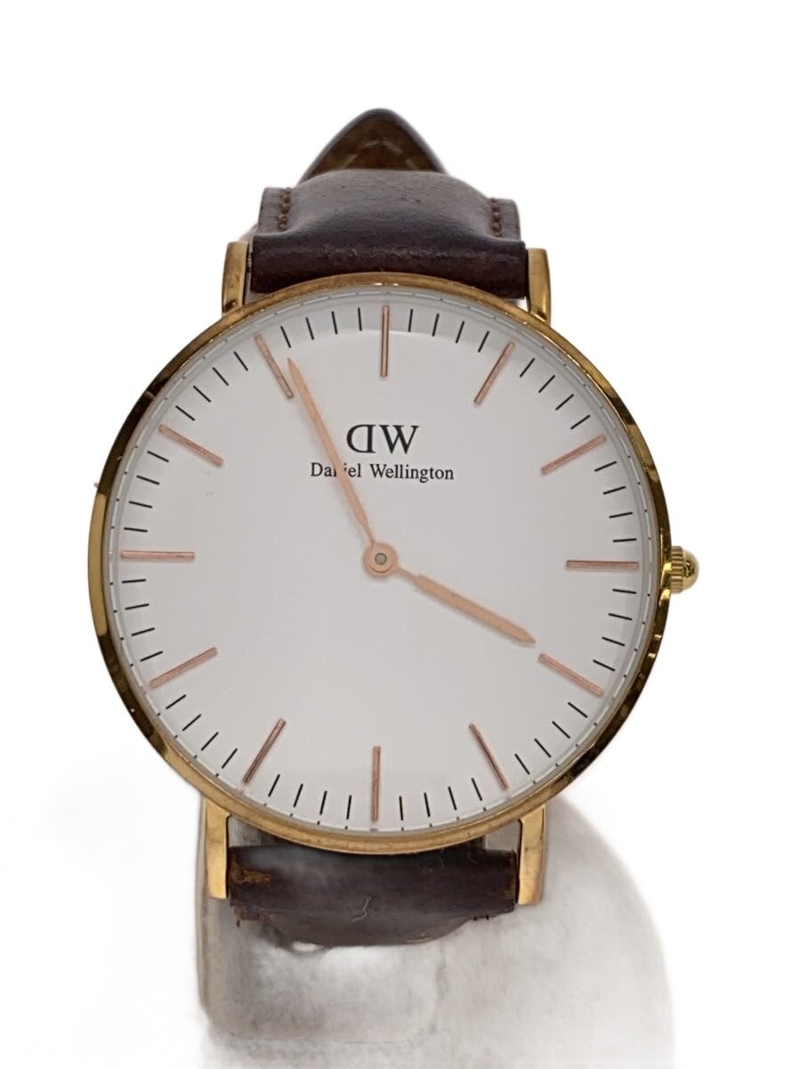 【中古】Daniel Wellington◆腕時計/アナログ/--/WHT/BRW//【服飾雑貨他】