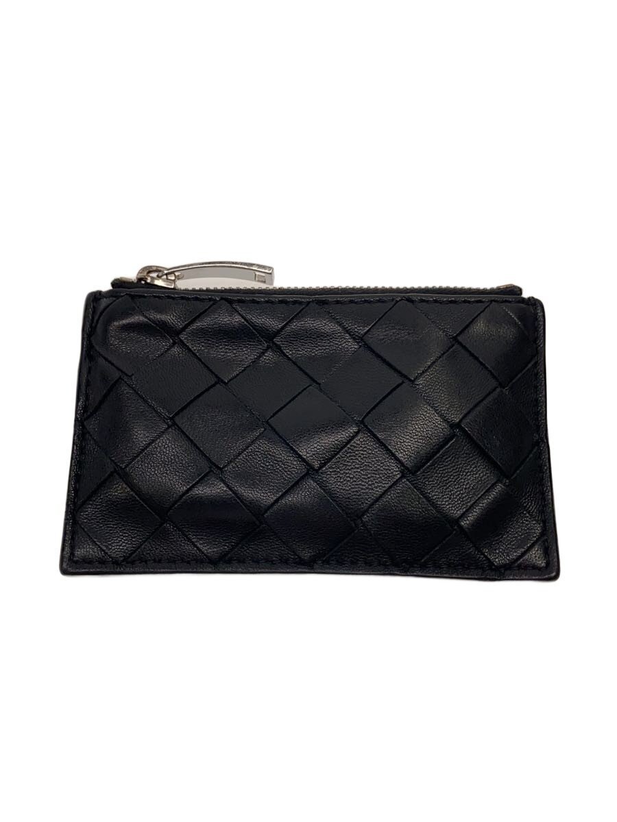 【中古】BOTTEGA VENETA◆マキシイントレチャート/コインケース/レザー/BLK/無地/メンズ【服飾雑貨他】