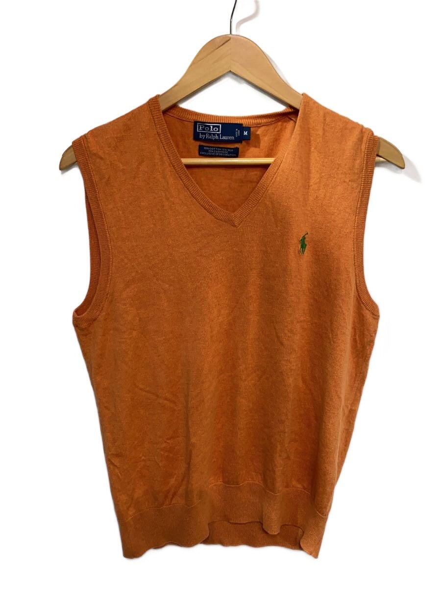 【中古】POLO RALPH LAUREN◆ニットベスト(薄手)/M/コットン/ORN/KR-RL-KA0830//【メンズウェア】