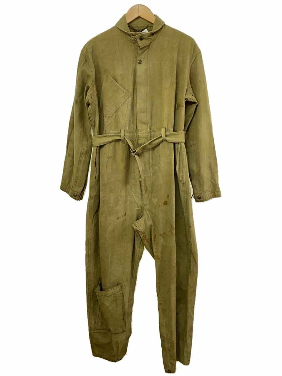 【中古】US.ARMY◆40s/TYPE A-4/黒タグ/スタンドカラー/オールインワン/44/ウール/KHK/無地/42-16474//【メンズウェア】