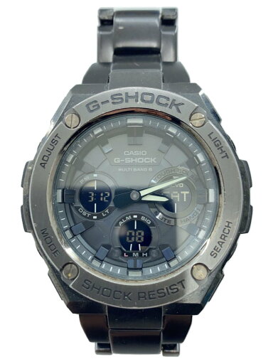 【中古】CASIO◆ソーラー腕時計・G-SHOCK/デジアナ/ステンレス/BLK/BLK/SS【服飾雑貨他】 【中古】CASIO◆ソーラー腕時計・G-SHOCK/デジアナ/ステンレス/BLK/BLK/SS【服飾雑貨他】