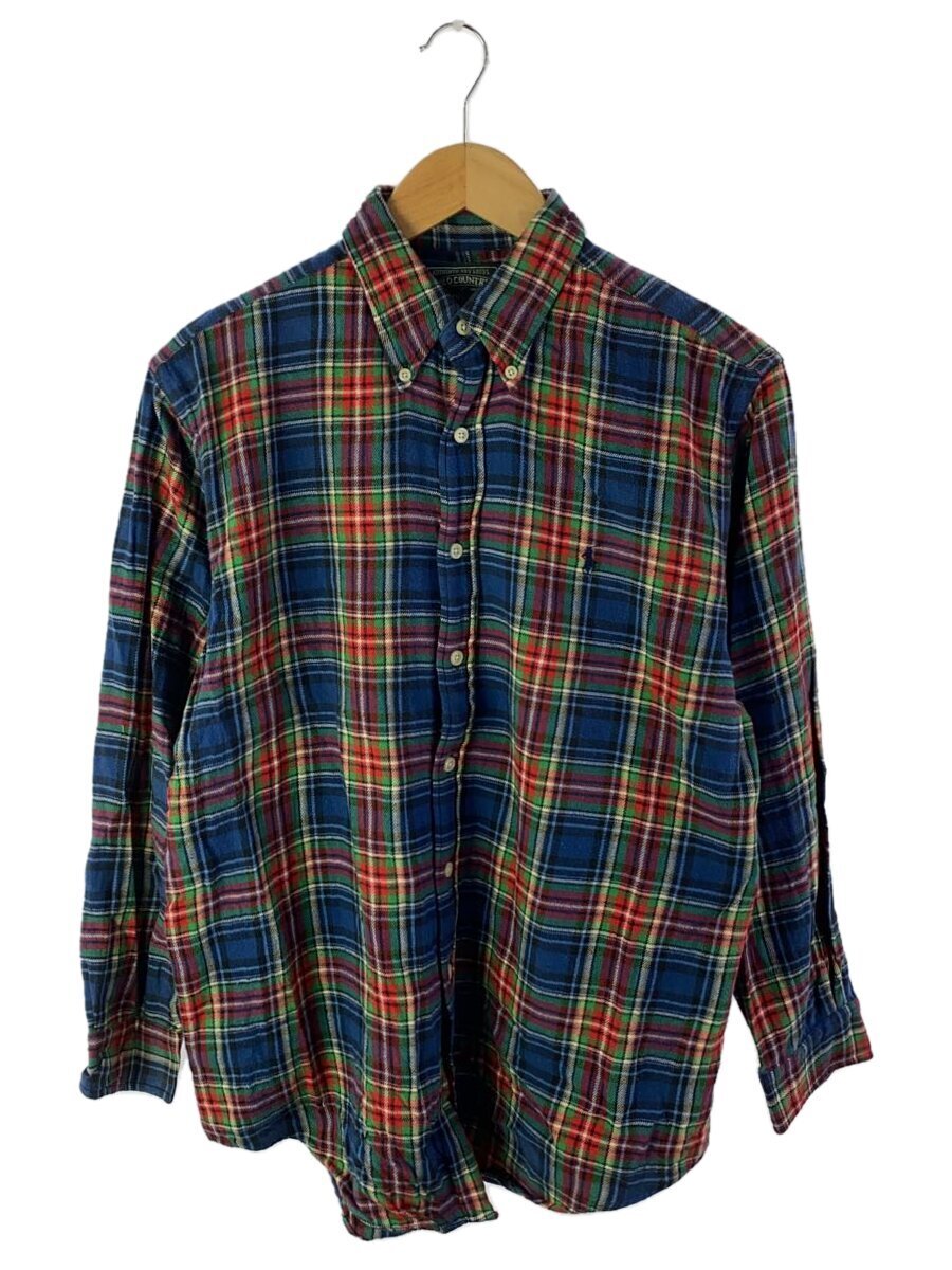 【中古】POLO RALPH LAUREN◆長袖シャツ/L/コットン/GRN/チェック【メンズウェア】