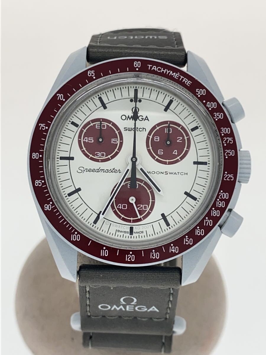 【中古】OMEGA◆OMEGA×SWATCH_ムーンスウォッチ_ミッショントゥザプルート_QZ_CE/ナイロン_42mm/アナログ//【服飾雑貨他】