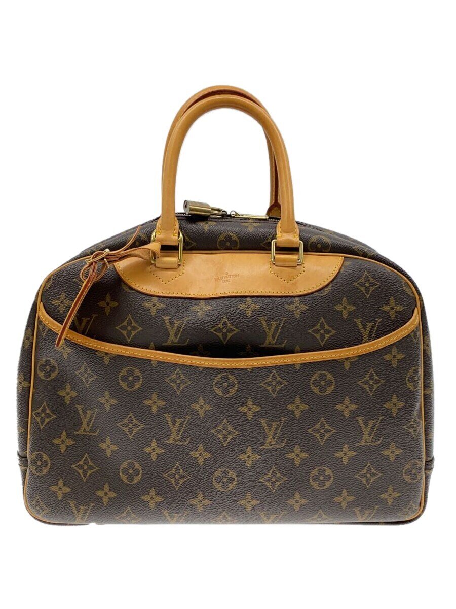 【中古】LOUIS VUITTON◆2)ボーリング・ヴァニティ(ドーヴィル)_モノグラム・キャンバス_BRW/PVC/BRW【バッグ】