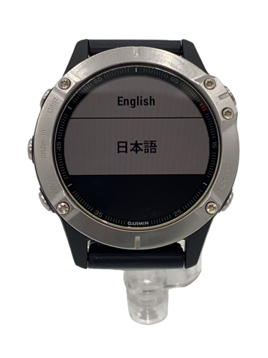 【中古】GARMIN◆腕時計/デジタル/ラバー/BLK/fenix6【服飾雑貨他】