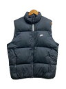 【中古】NIKE◆ベスト/L/ポリエステル/BLK/無地【メンズウェア】