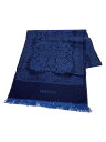 【中古】VERSACE◆マフラー/ウール/BLU/総柄/メンズ【服飾雑貨他】