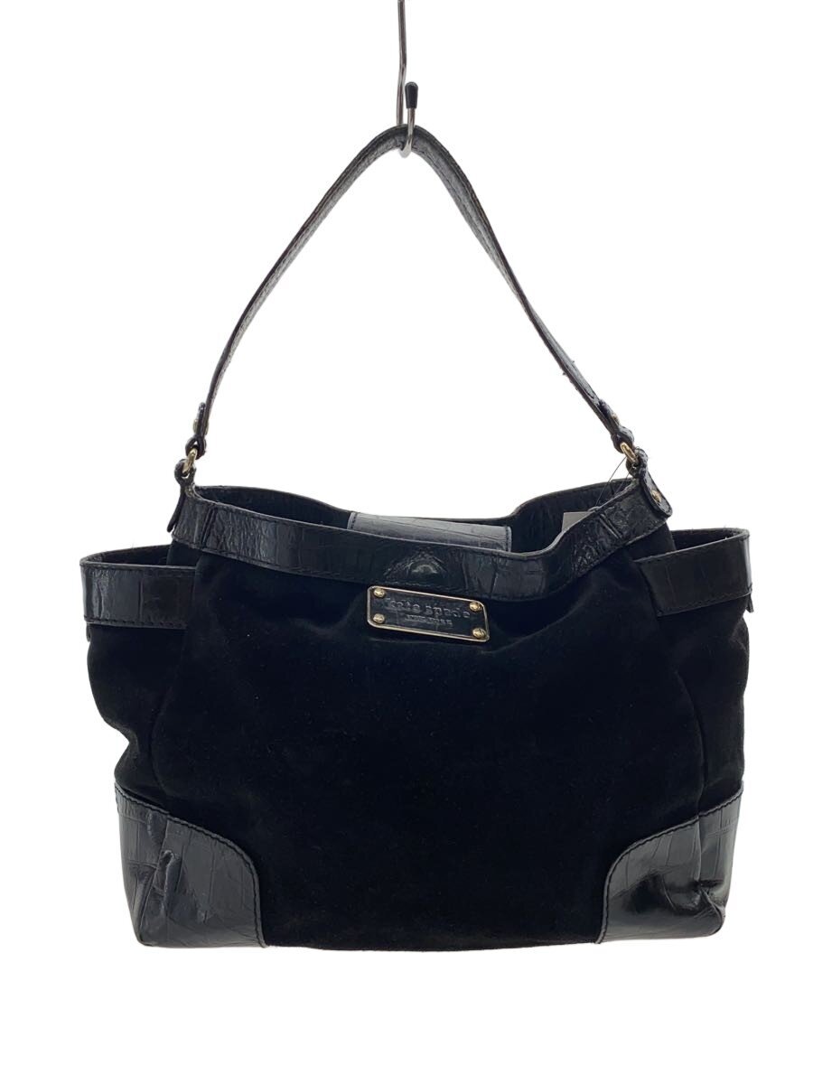 【中古】kate spade new york◆ハンドバッグ/スウェード/BLK/無地//【バッグ】