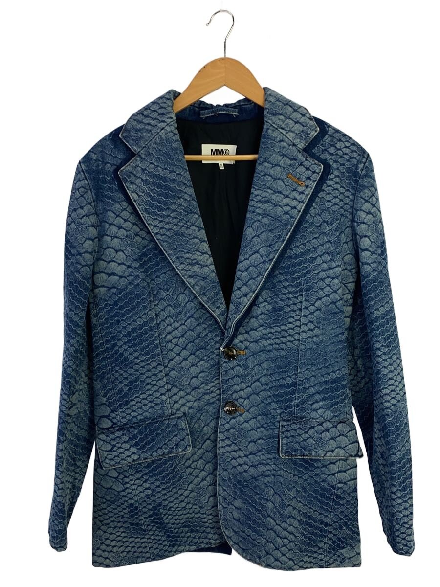 【中古】MM6◆22AW/Snake Print Blazerテーラードジャケット/44/デニム/IDG/総柄/S62BN00【メンズウェア】