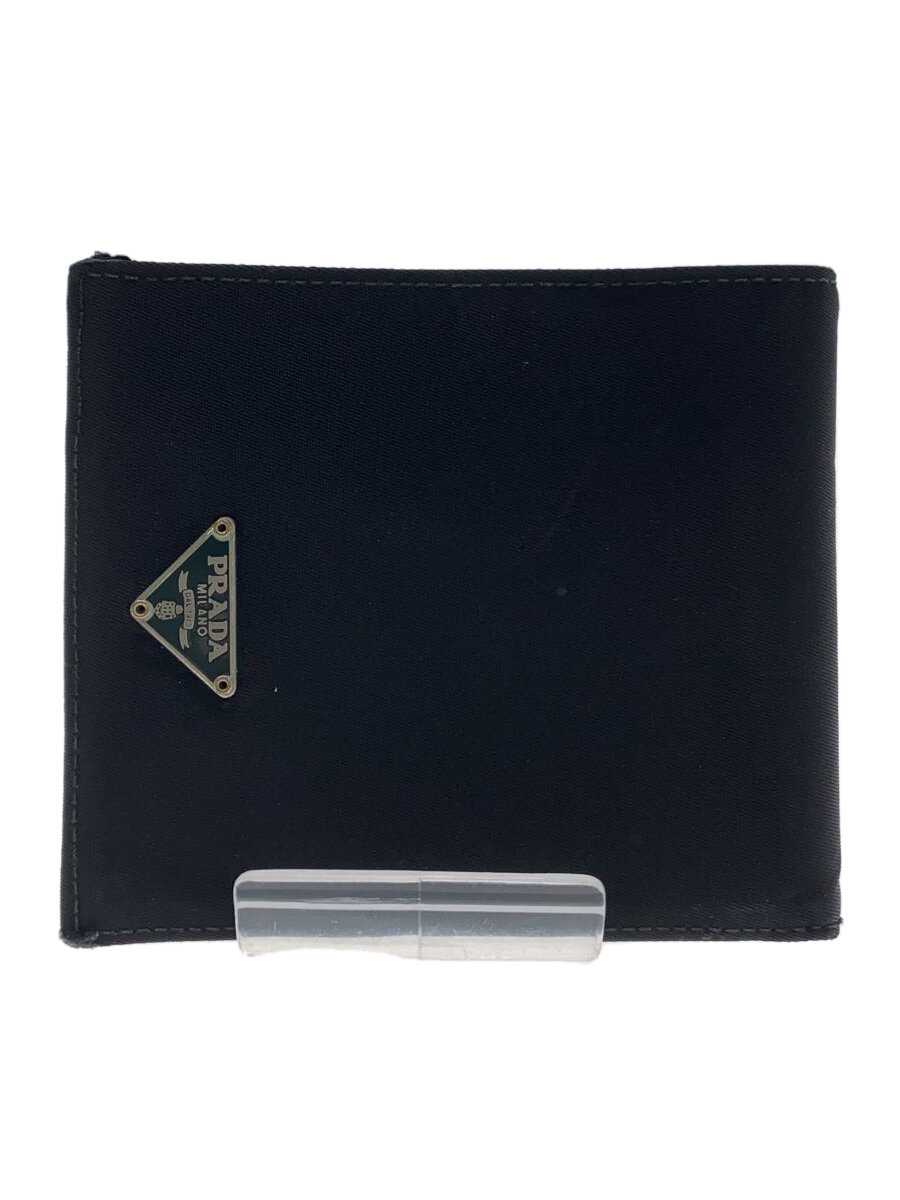 【中古】PRADA◆3つ折り財布/ナイロン/ブラック/無地/メンズ【服飾雑貨他】
