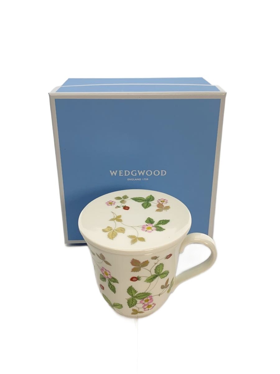 【中古】WEDGWOOD◆洋食器その他/WHT/WILD STRAWBERRY/蓋付マグカップ【キッチン用品】