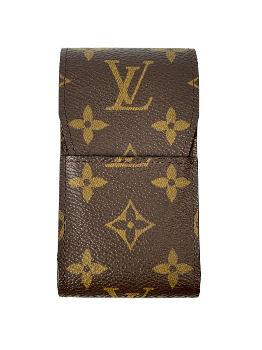 【中古】LOUIS VUITTON◆エテュイ・シガレット_モノグラム・キャンバス/レザー/BRW/...