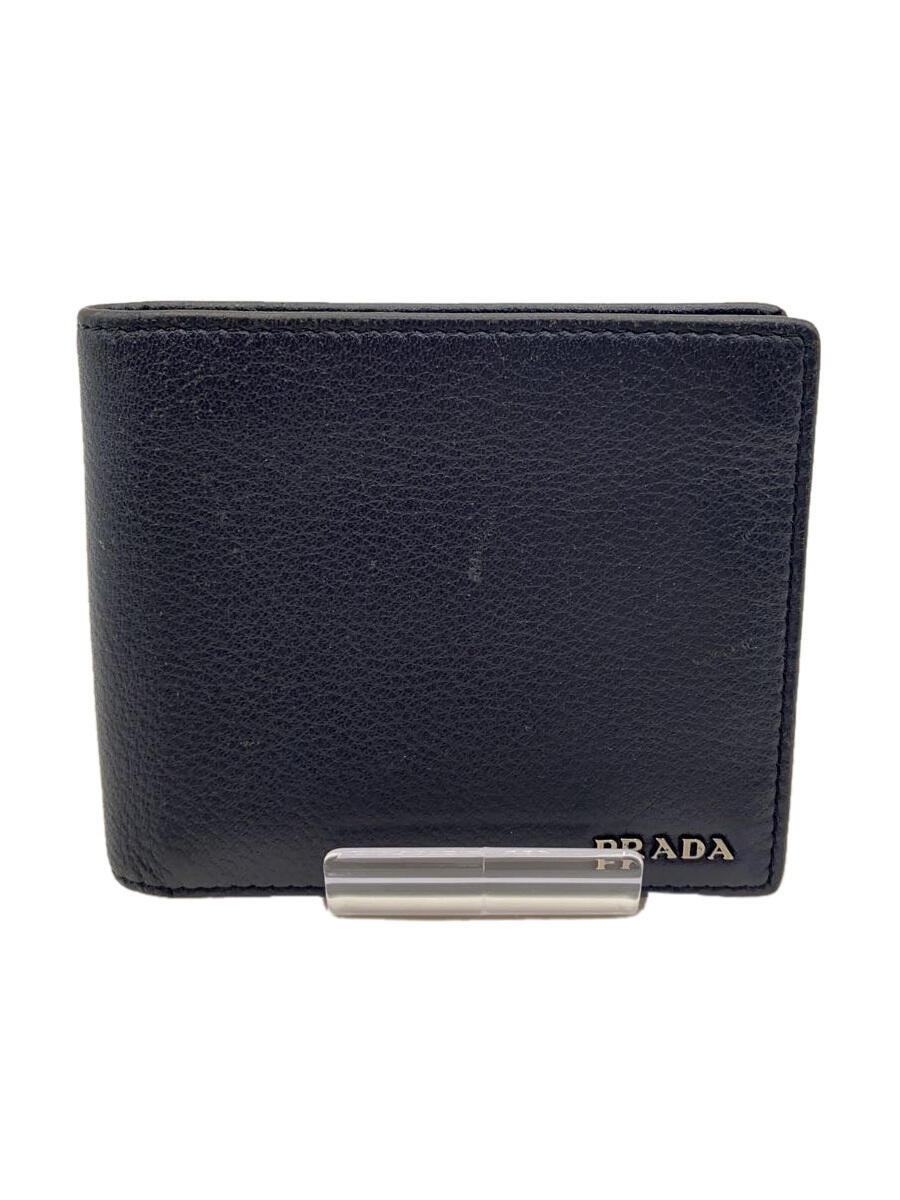 【中古】PRADA◆2つ折り財布/レザー/N