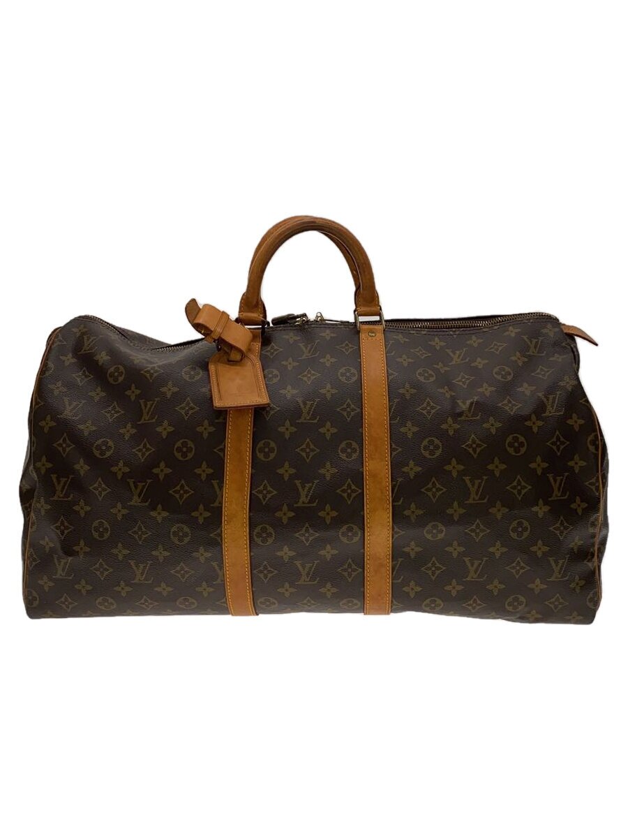 Boston Bags - 【中古】LOUIS VUITTON◆キーポル・バンドリエール55_モノグラム・キャンバス_BRW/PVC/BRW【バッグ】