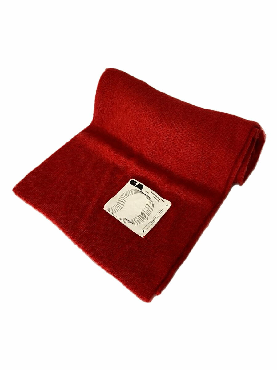 【中古】GADID ANONIEM◆マフラー/ナイロン/RED/無地/レディース【服飾雑貨他】