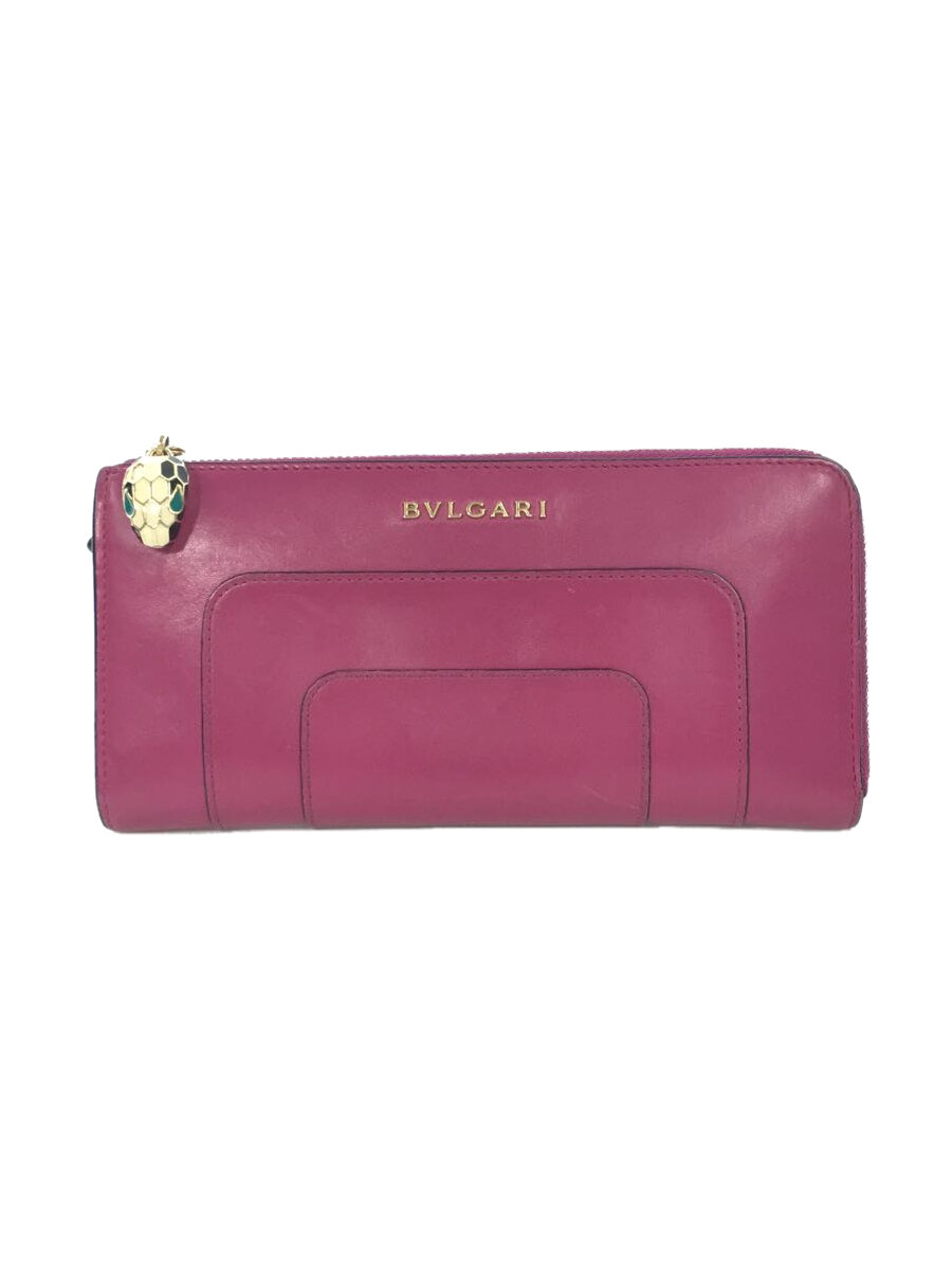 【中古】BVLGARI◆長財布/レザー/PUP/レディース【服飾雑貨他】