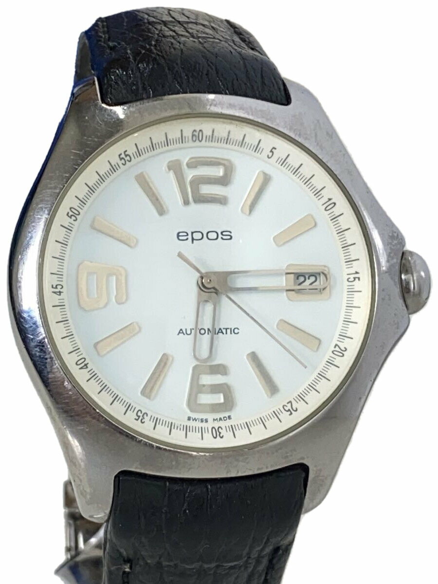 【中古】epos◆自動巻腕時計/アナログ/レザー/BLK/BLK/SS/3326【服飾雑貨他】