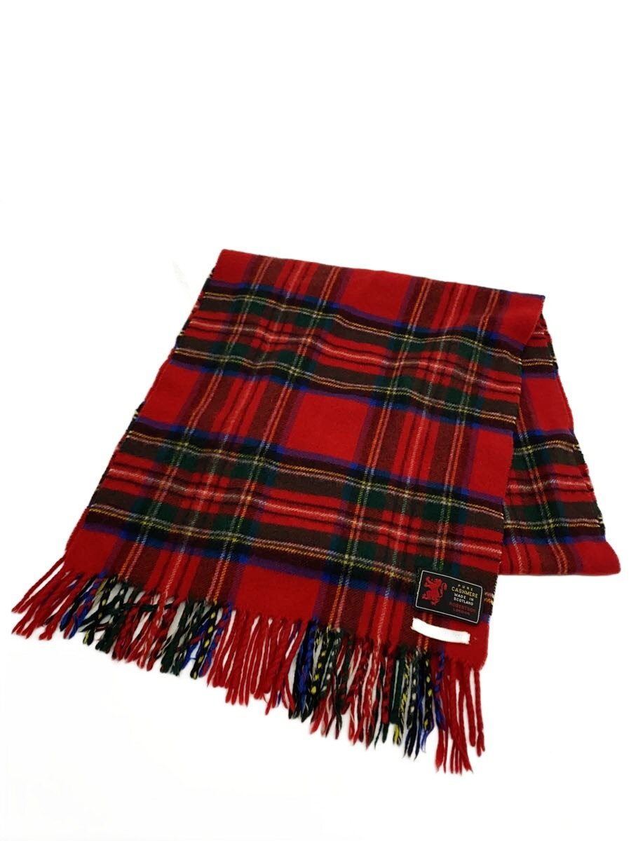【中古】ROYAL STEWART/マフラー/カシミア/RED/レディース【服飾雑貨他】