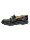 【中古】CHANEL◆ホースビットエナメルローファー/37/BLK/エナメル【シューズ】