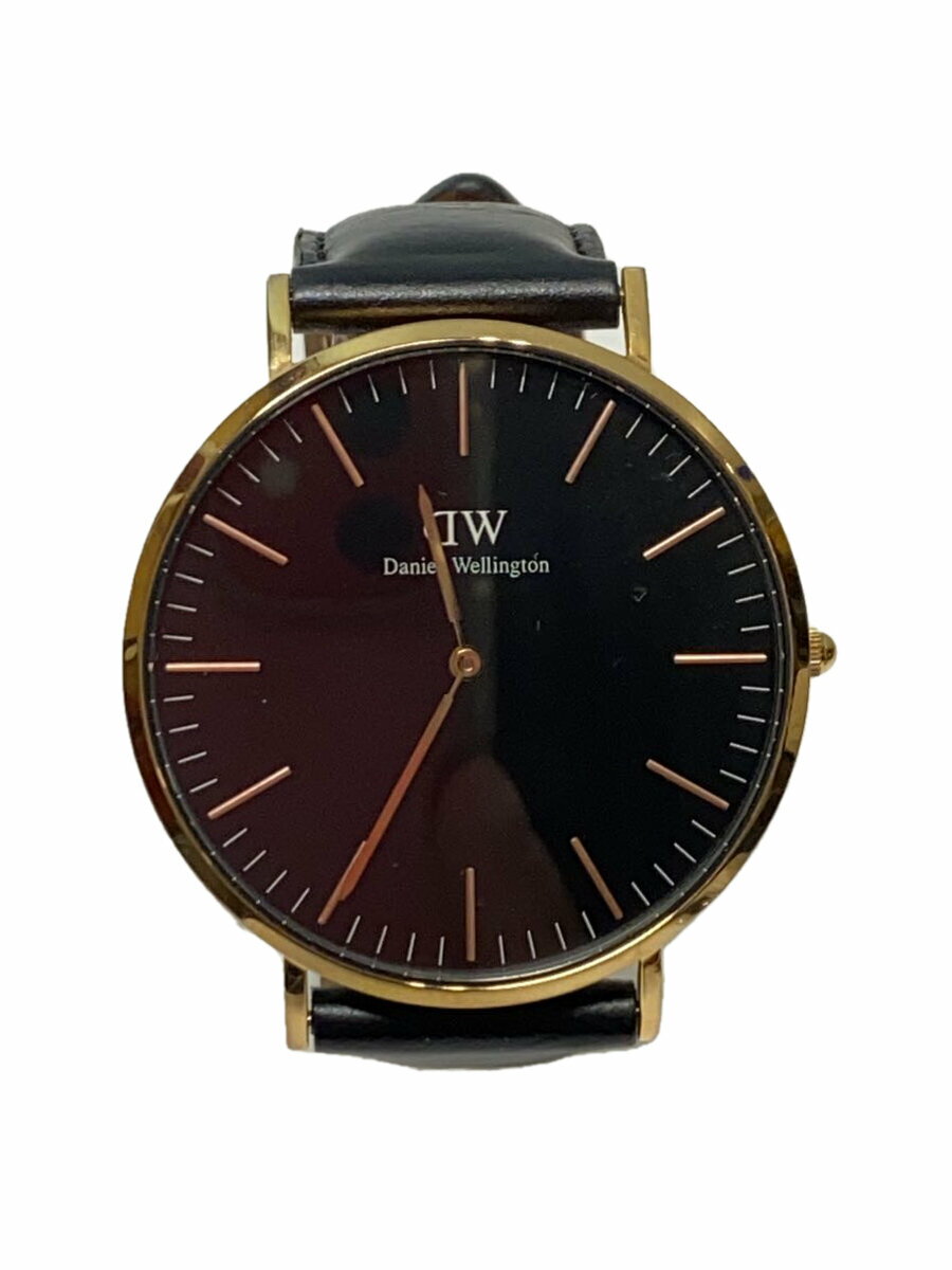【中古】Daniel Wellington◆CLASSIC 40mm/替えベルト付/クォーツ腕時計/アナログ/レザー/ブラック/B40R31【服飾雑貨他】