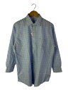 【中古】BROOKS BROTHERS◆長袖シャツ/--/コットン/BLU/チェック【メンズウェア】